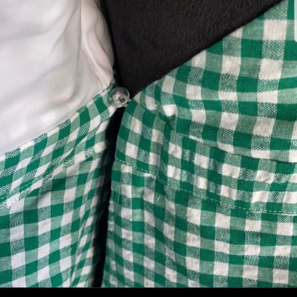 Banana Republic Green White Gingham Check Wrap ♥ - Picture 6 of 8